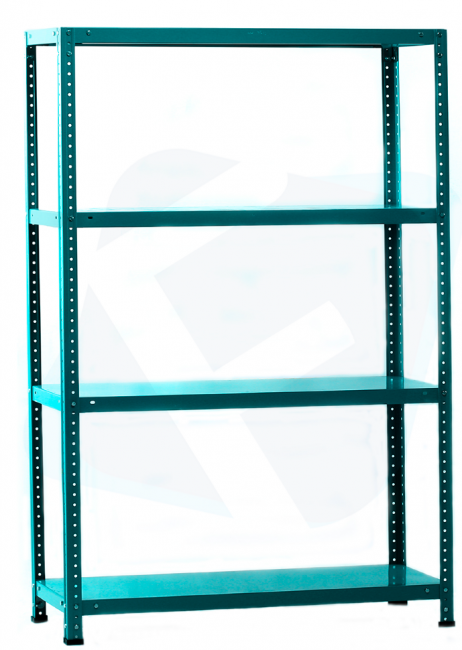 Стеллаж металлический бирюзовый МСФ100 1600x1000x300 4 полки МСФ100 Бирюзовый пристенный универсальный металлический стеллаж для балкона (до 100 кг на полку)