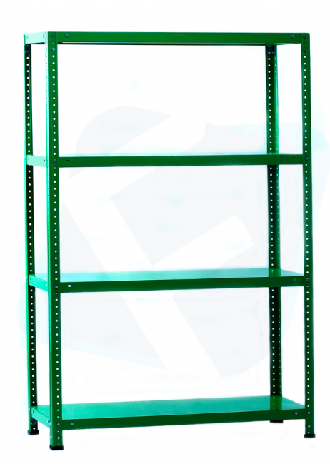 Стеллаж металлический зеленый МСФ100 1600x1000x300 4 полки МСФ100 Зеленый складской полочный стеллаж офисный (до 100 кг на полку)