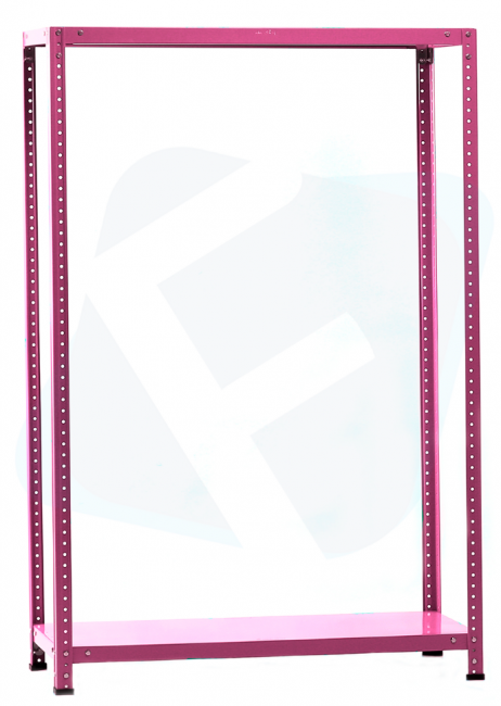 Стеллаж металлический пурпурный МСФ100 1600x1000x500 2 полки МСФ100 Пурпурный секционный пристенный стеллаж из металла для балкона (до 100 кг на полку)