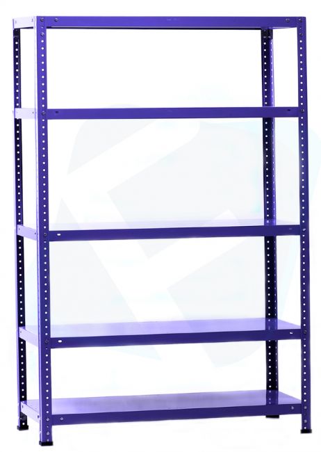 Стеллаж металлический фиолетовый МСФ100 1600x1000x300 5 полок МСФ100 Фиолетовый модульный полочный стеллаж из металла для гардеробной (до 100 кг на полку)