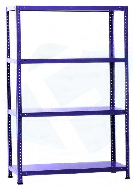 Стеллаж металлический фиолетовый МСФ100 1600x1000x300 4 полки МСФ100 Фиолетовый пристенный полочный железный стеллаж для гаража (до 100 кг на полку)